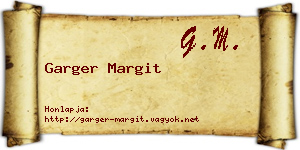 Garger Margit névjegykártya
